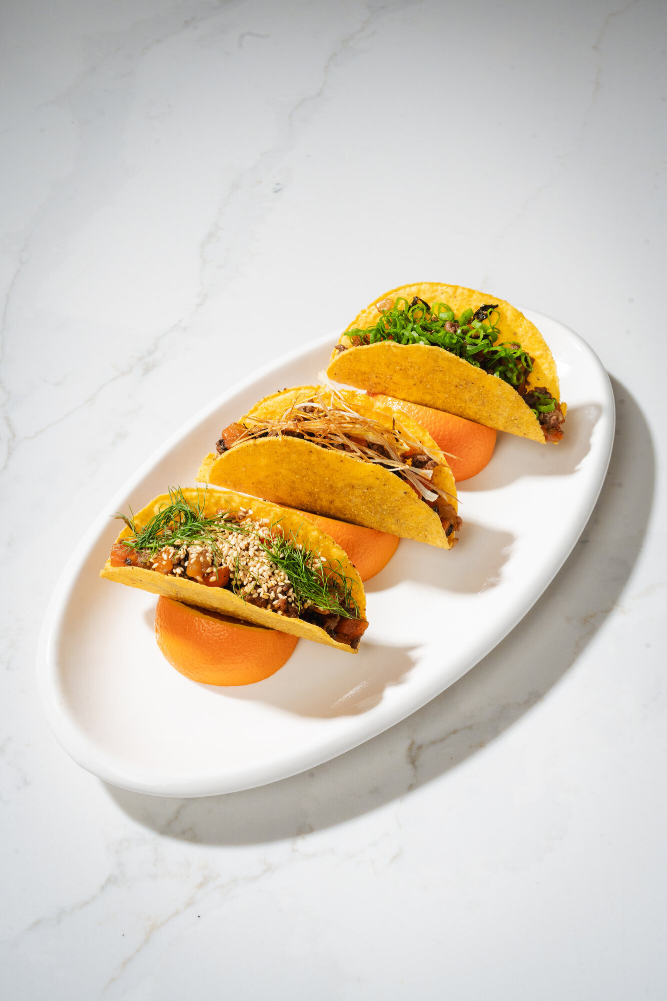 Restaurant dish photographed for a New York menu and social feed