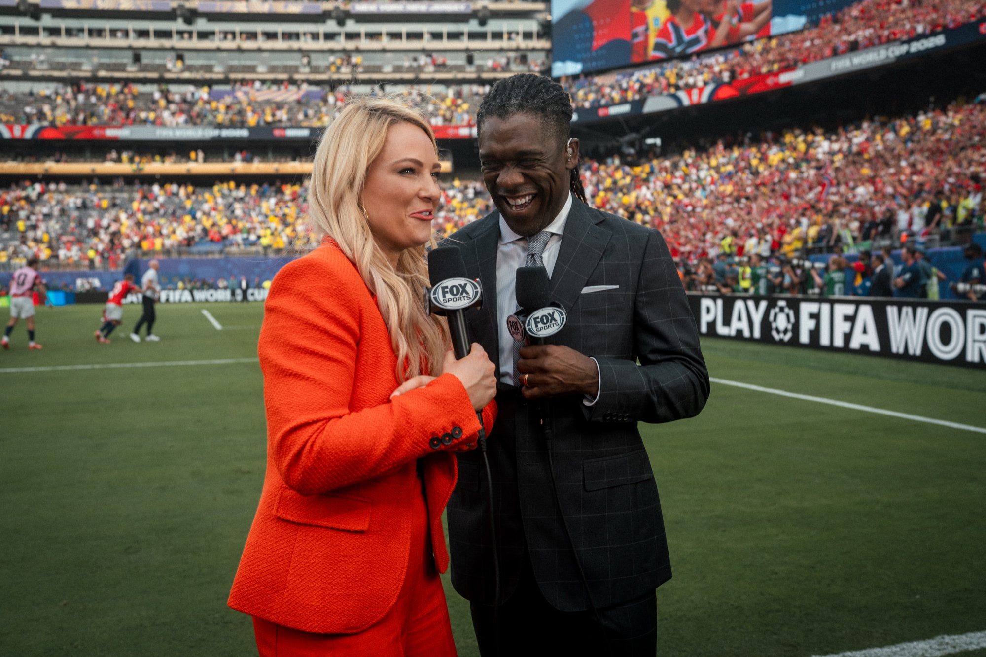 Frame from FOX Sports field coverage at the 2026 FIFA World Cup, MetLife Stadium