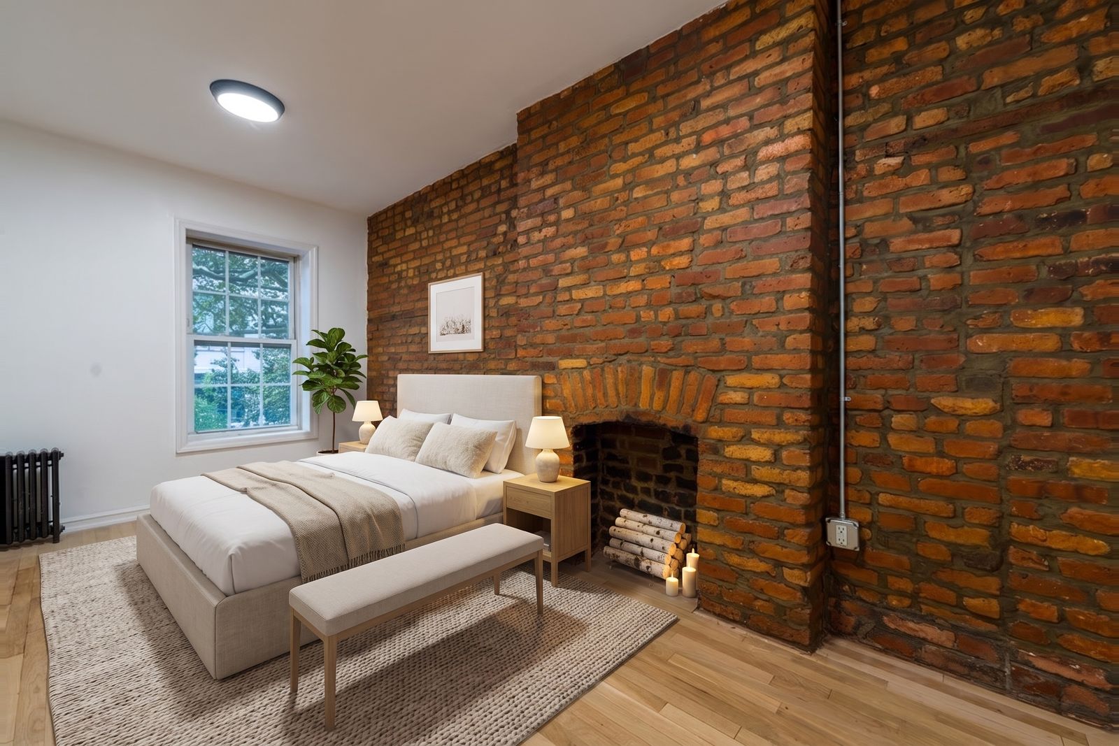 After: the same room furnished with virtual staging