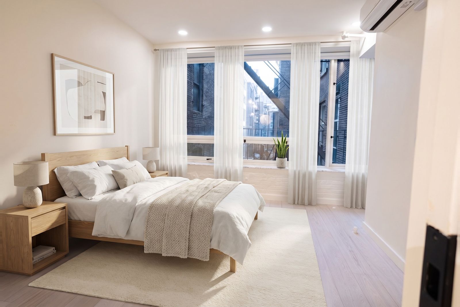 After: the same room furnished with virtual staging